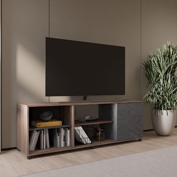 MUEBLE PARA TV PARA 70 PULGADAS MDP CON MELAMINA MILAN-ONIX 160 X 42.2 X 54.8 CM