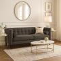 SOFÁ 3 PLAZAS MADISON TELA CHENILLE 210 X 86 X 75 CM GRIS OXFORD CON COJINES