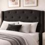 CABECERA KING SIZE ZEFYR TAPIZADA NEGRO CAPITONADA CONTEMPORÁNEA PARA RECÁMARA