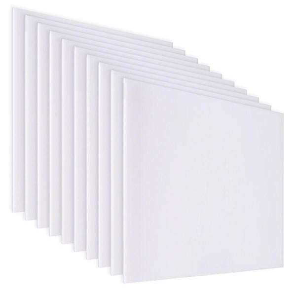 PANEL DE ACRÍLICO 40 X 40 CM PARA DECORACIÓN RESISTENTE BLANCO 10 PIEZAS