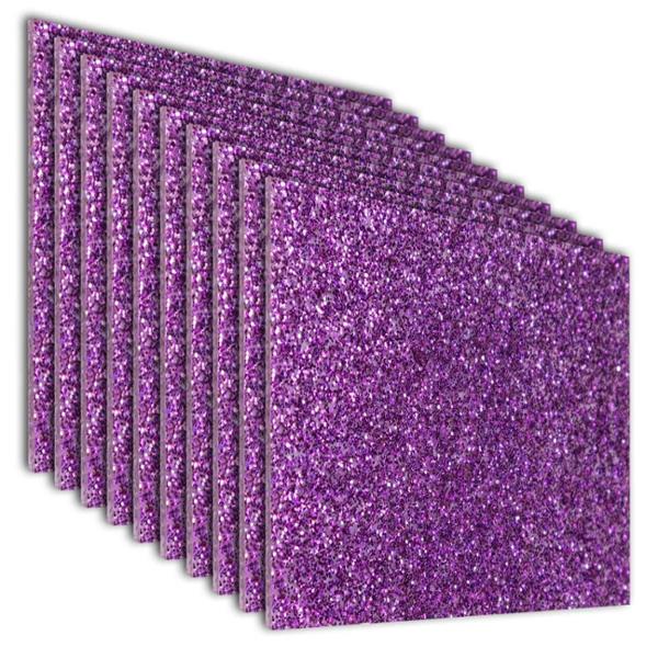 PANEL DE ACRÍLICO 40 X 40 CM PARA DECORACIÓN RESISTENTE MORADO 10 PIEZAS
