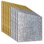PANEL DE ACRÍLICO 40X40 CM PARA DECORACIÓN RESISTENTE DORADO Y PLATA 10 PIEZAS