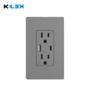 CONTACTO DUPLEX CON USB GLOSSY COLOR GRIS