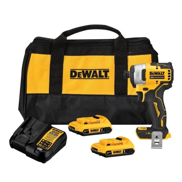 KIT ATORNILLADOR DE IMPACTO 20V MAX 1/4" BRUSHLESS 2 BATERÍAS 2 AH Y CARGADOR COMPACTO