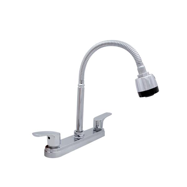LLAVE PARA FREGADERO DUOMANDO CROMO PICO FLEXIBLE 8" AHORRO DE AGUA