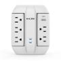 MULTICONTACTO PROTECTOR CON 5 SALIDAS AC Y 2 USB (1AY 1C) BLANCO