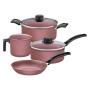 BATERÍA DE COCINA TRAMONTINA TURIM DE 6 PIEZAS EN ROSA