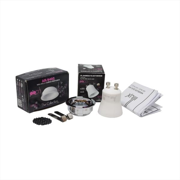 KIT DE LÁMPARA MINI GU10 LED 4.9W LUZ CÁLIDA 3000 K 36 GRADOS