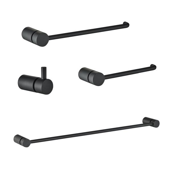 SET DE ACCESORIOS PARA BAÑO 4 PIEZAS OTARA NEGRO