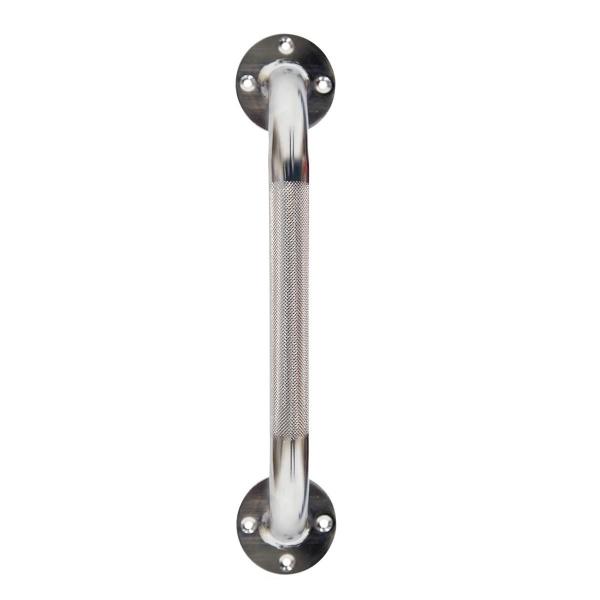 Agarradera ReActiv Recta 12" de Acero para Baño, Moleteada, Cromada