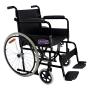 Silla de Ruedas Folding Compacta Económica con Respado Plegable Descansapies Desmontables Negra