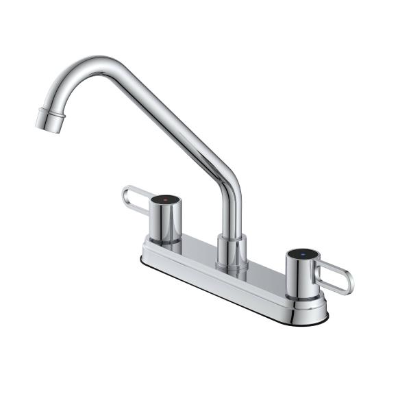 LLAVE PARA FREGADERO DUOMANDO CROMO CUELLO GIRATORIO 8" ANTIGOTEO