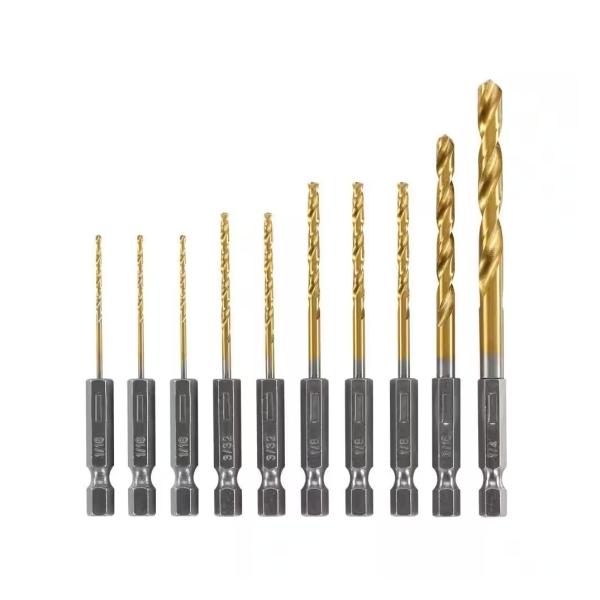 JUEGO DE BROCAS DE TITANIO DE 10 PIEZAS