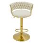 BANCO DE BAR TELA BEIGE DORADO KEI