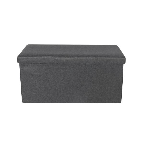 CUBO ORGANIZADOR OTTOMAN DOBLE 76 X 38 X 35 CM POLIÉSTER MDF GRIS
