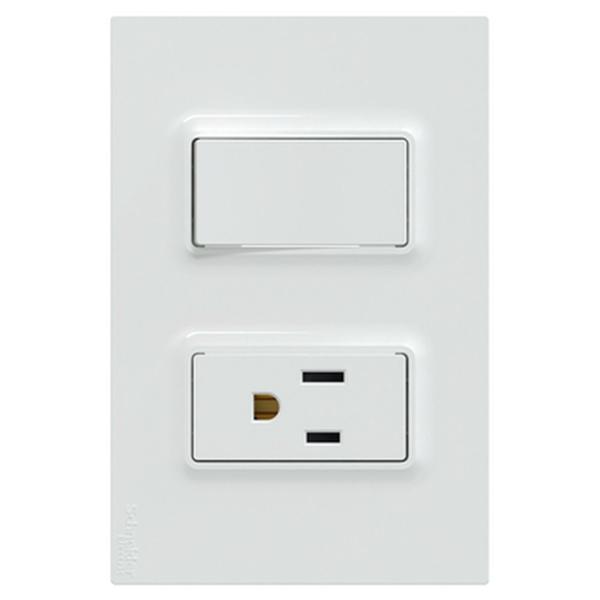 INTERRUPTOR SIM 10AX +TOM US 2P+T 15A COLOR BLANCO