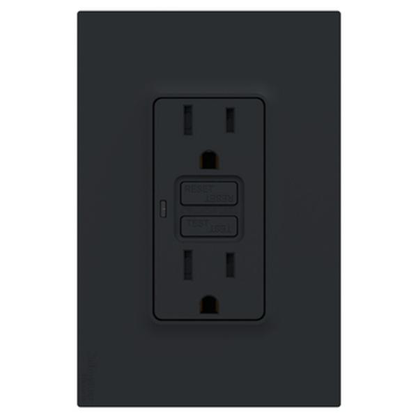 TOMA CORRIENTE DUPLEX US 2P+T 15A 127V GFCI NEGRO