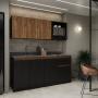 MUEBLE DE COCINA 1 MÓDULO 89 X 182 X 61.5 CM MDP RECUBIERTO CON MELAMINA WENGUE GALES