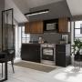 COCINA INTEGRAL 3 MÓDULOS 89 X 240.9 X 61.5 CM MDP MELAMINA WENGUE GALES