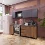 COCINA INTEGRAL 3 MÓDULOS 89 X 240 X 61.5 CM MDP MELAMINA GRIS