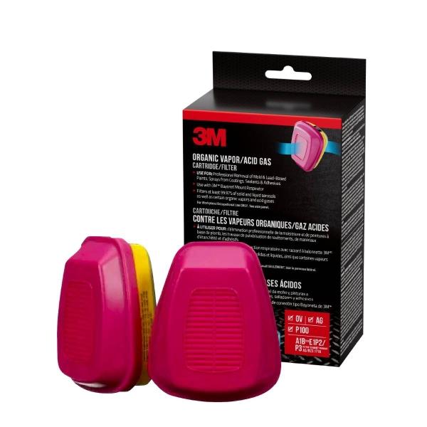 CARTUCHO/FILTRO PARA VAPORES ORGÁNICOS/GASES ÁCIDOS 3M 60923, P100, 60 UNIDADES/CAJA