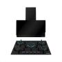 COMBO PARRILLA Y CAMPANA SUPRA 76 CM CRISTAL NEGRO STILLA BLACK