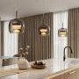 LAMPARA COLGANTE LED MELIAN VIDRIO GRIS 1 LUZ