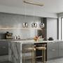 LAMPARA COLGANTE LED MELIAN VIDRIO GRIS 3 LUCES