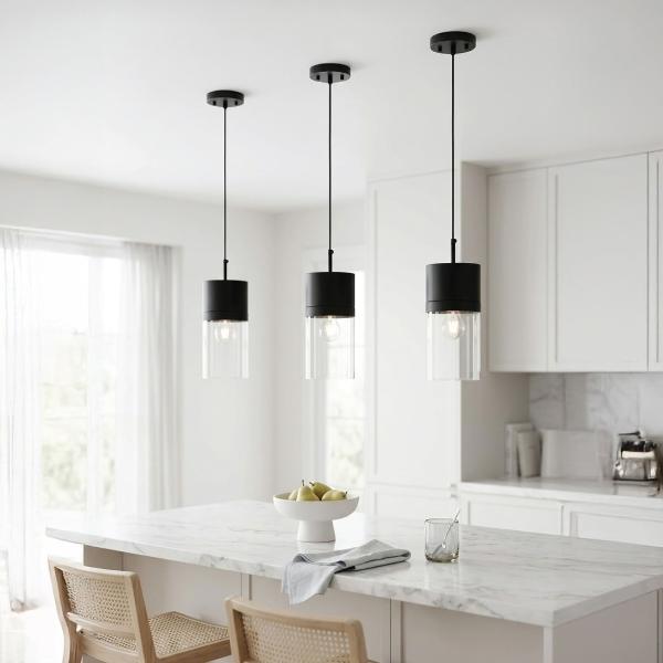 LAMPARA COLGANTE ATHENA DE 1 LUZ NEGRO MATE