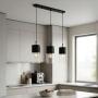 LAMPARA COLGANTE ATHENA DE 3 LUCES NEGRO MATE