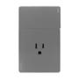 PLACA PLANA CON 1 INTERRUPTOR SENCILLO Y 1 CONTACTO DE 1.5 MÓDULOS GLASS PLATA