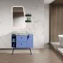 MUEBLE PARA BAÑO FLOTANTE 32" AZUL PVC CON ESPEJO