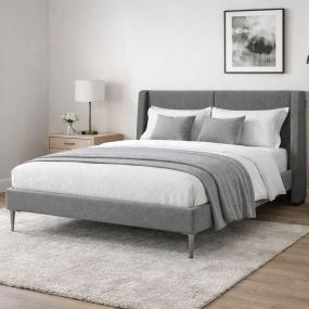 CABECERA KING SIZE DICASA MILAN GRIS OSCURO + BASE SLIM