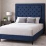 CABECERA KING SIZE DICASA MARY AZUL + BASE CAMA SLIM