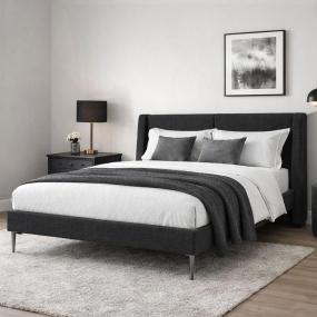 CABECERA MATRIMONIAL DICASA MILAN NEGRO + BASE SLIM