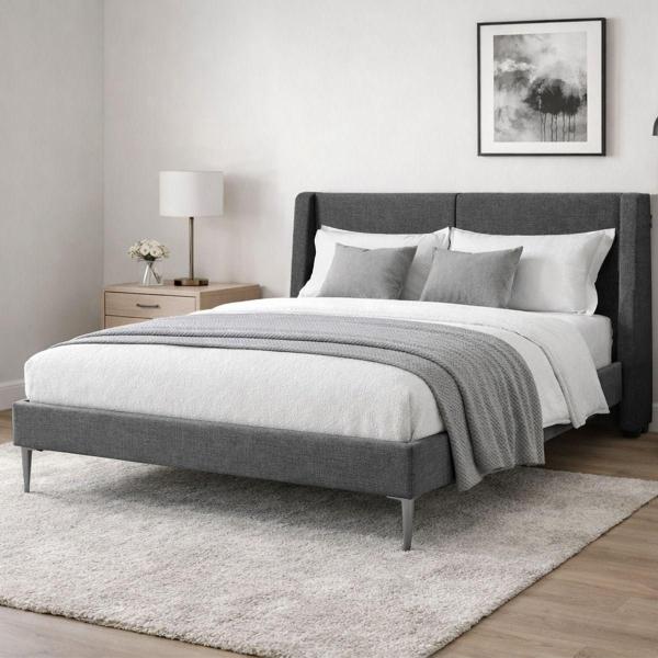 CABECERA MATRIMONIAL DICASA MILAN GRIS OSCURO + BASE SLIM