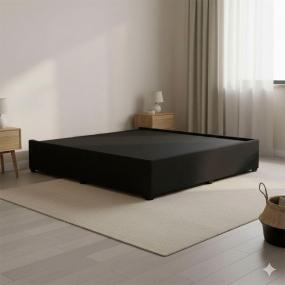 BASE DE CAMA MATRIMONIAL MADERA Y MDF TAPIZADA REFORZADA MODERNA 200 KG