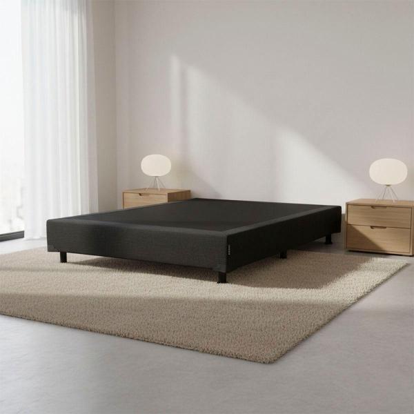BOX KING SIZE TAPIZADO DE MADERA SOPORTE REFORZADO MODERNO 250 KG