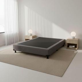 BOX MATRIMONIAL TAPIZADO GRIS OSCURO MODERNO 200 KG