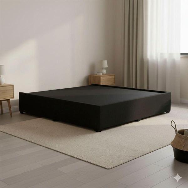 BASE DE CAMA INDIVIDUAL DICASA DE MADERA TAPIZADA REFORZADA MODERNA 200 KG