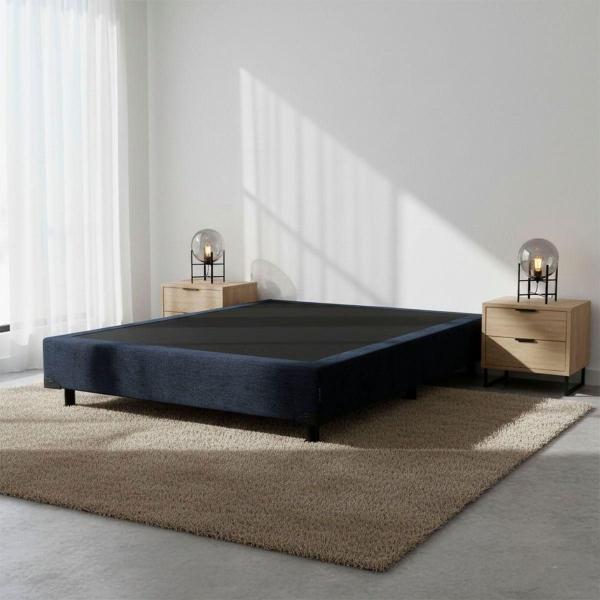 BOX KING SIZE MADERA Y MDF TAPIZADO MODERNO 2 PLAZAS 250 KG