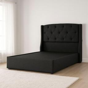 CABECERA MATRIMONIAL DICASA ZEFYR NEGRO + BASE CAMA