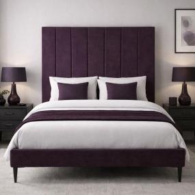 CABECERA INDIVIDUAL DICASA ARGOS MORADO + BASE CAMA SLIM