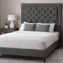 CABECERA QUEEN SIZE DICASA GRIS OSCURO + BASE CAMA SLIM