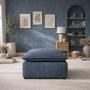 TABURETE DECORATIVO TELA POLIÉSTER 100 X 100 CM AZUL MARINO