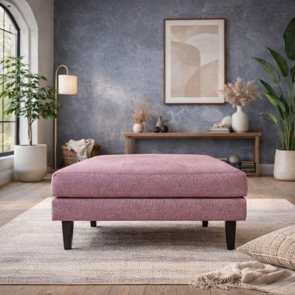TABURETE DECORATIVO TELA 80 X 72 X 30 CM ROSA