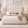 CABECERA MATRIMONIAL DICASA TITAN BEIGE CLARO + BASE CAMA