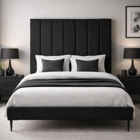CABECERA MATRIMONIAL DICASA ARGOS NEGRO + BASE CAMA SLIM