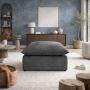 TABURETE DECORATIVO HULE ESPUMA Y FIBRA DOWN 100 X 100 X 60 CM GRIS OXFORD