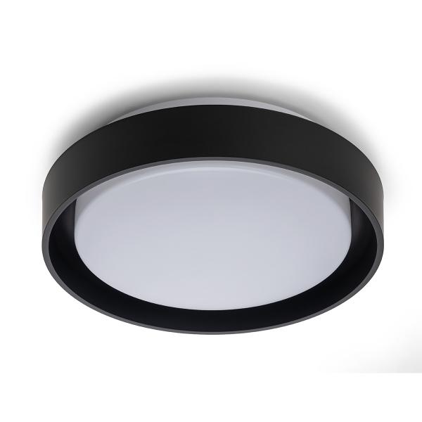 PLAFÓN ILUMINADO LED SOBREPONER CIRCULAR 12 W NEGRO USO INTERIOR